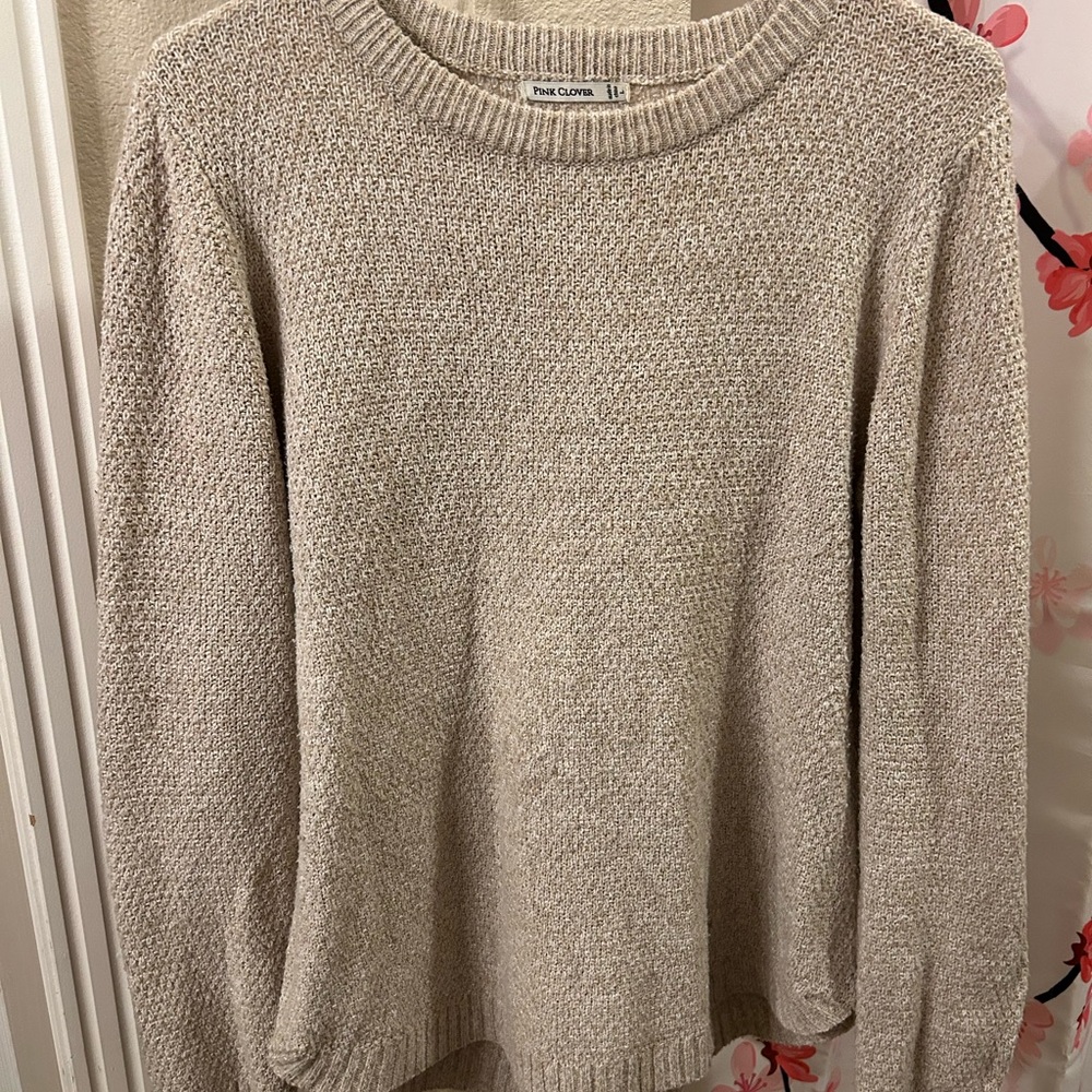 Pink Clover Cream Sweater